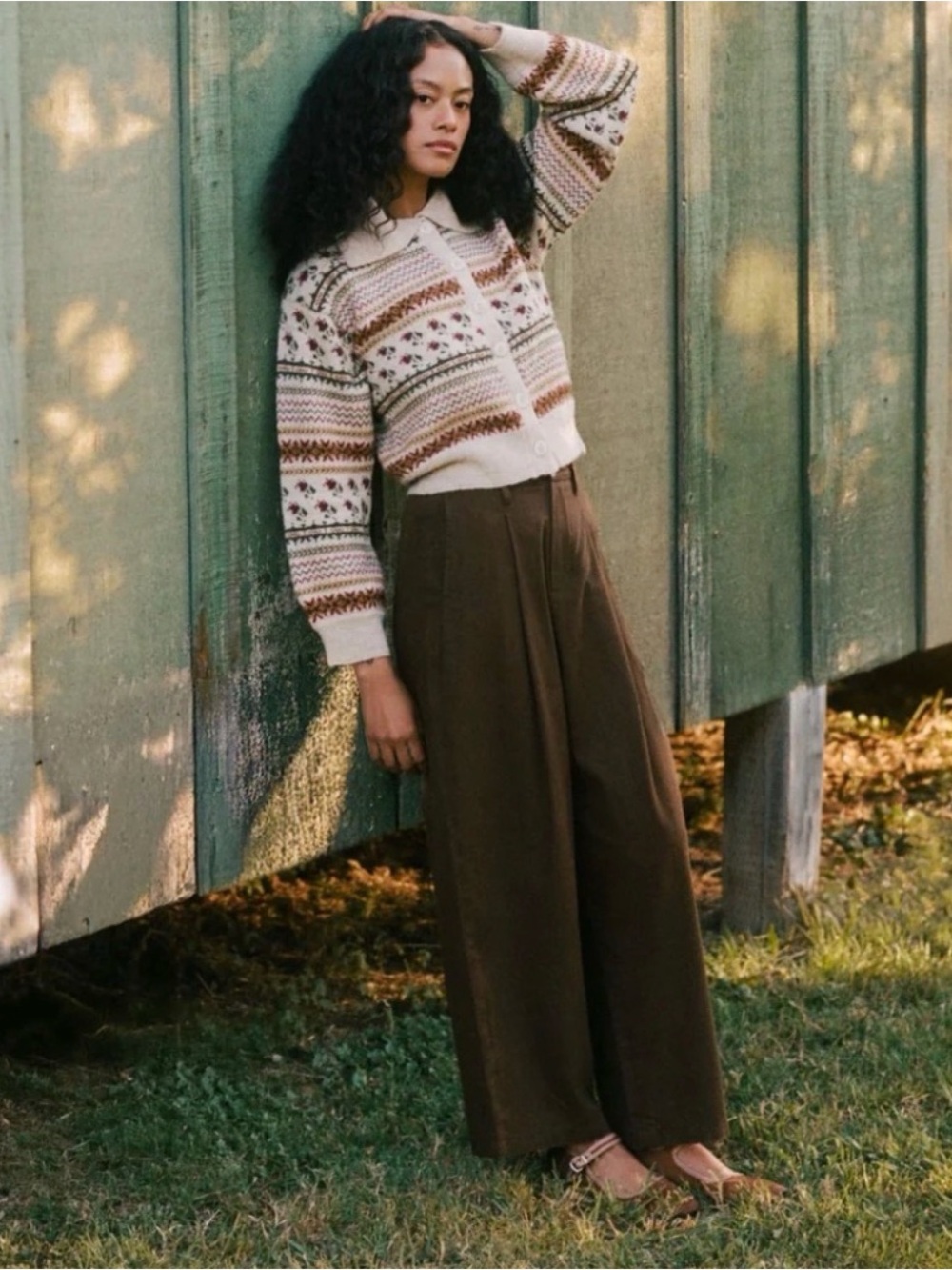 Christy Dawn Coffee Brown The Lee Trouser Wide Leg Pant Minimal Cottagecore Sz 0 - Picture 3 of 14